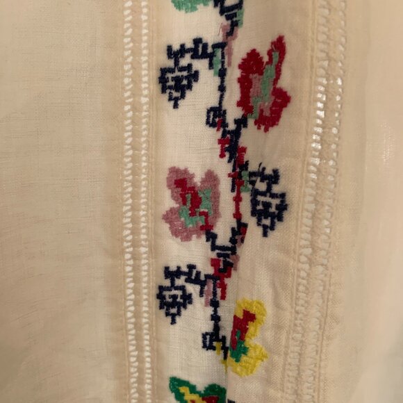 J.JILL LINEN EMBROIDER TUNIC SHIRT SIZE LARGE - Picture 3 of 4